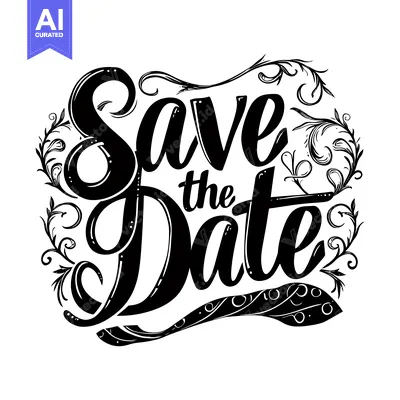 Aset premium populer: Save the Date Calligraphy with Ornamental Swirls
