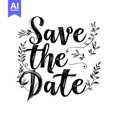 Popular premium asset: Handwritten Save The Date with Floral Accents