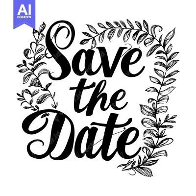 Popular premium asset: Hand-Drawn "Save the Date" Text Surrounded by Floral Wreath