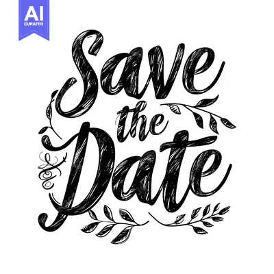 Popular premium asset: Hand-drawn Calligraphy Save the Date with Floral Accents