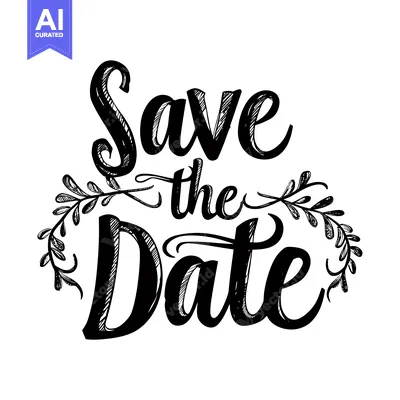 Popular premium asset: Hand-drawn Calligraphy Save the Date with Floral Elements
