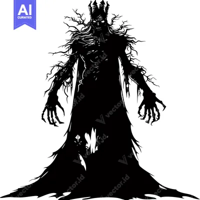 Aset premium populer: Silhouette of a Ghastly, Crowned, Tree-Like Creature