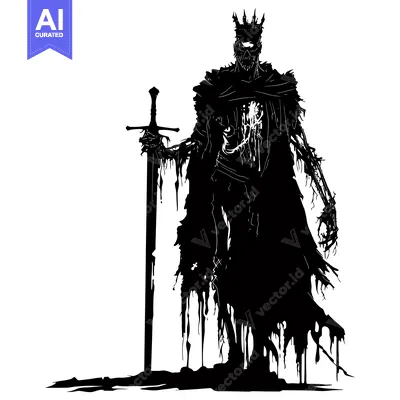 Decaying King Silhouette With a Sword