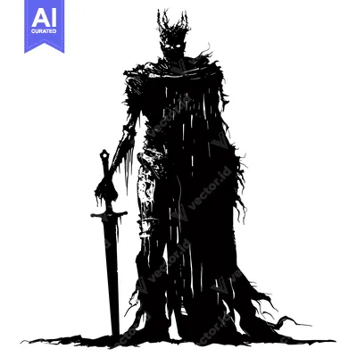 Popular premium asset: Silhouette of a Dark King with a Sword