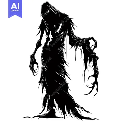 Silhouette of a Spooky Figure with Clawed Hands