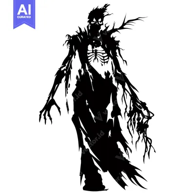 Silhouette of a Decaying, Animated, Skeletal Figure