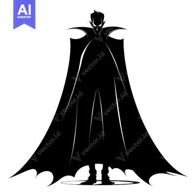 Aset premium populer: Silhouette of a Vampire in a Cape Standing with a Glowing Ring