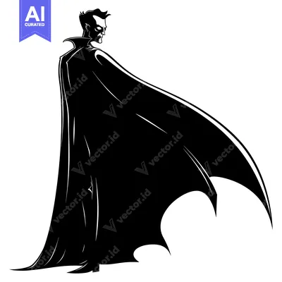 Popular premium asset: A Silhouette of a Man in a Cape with Wings