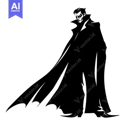 Silhouette of a Man Wearing a Long Cape