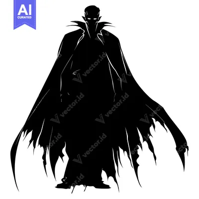 Aset premium populer: Silhouette of a Vampire in a Cape