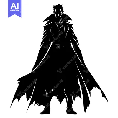 Premium design asset: Silhouette of a Man in a Long Coat