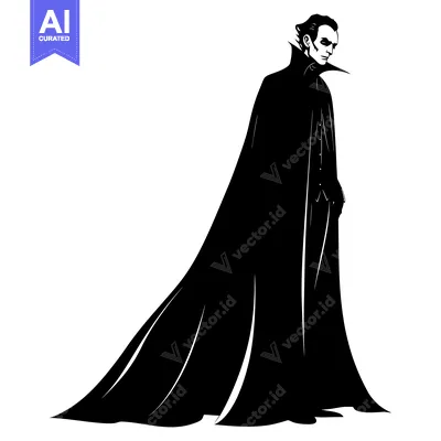 Aset premium populer: A Silhouette of a Man Wearing a Long Cloak