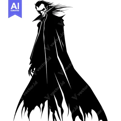 Aset premium populer: Silhouette of a Grim Reaper with a Long Cape
