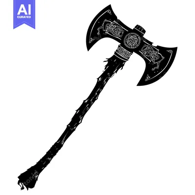Popular premium asset: Ornate Double-Headed Axe with Intricate Knotwork Designs