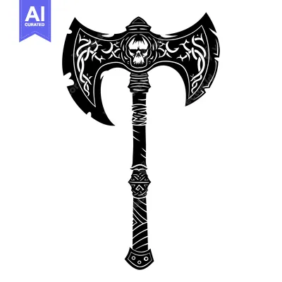 Popular premium asset: Ornate Double-Headed Axe with Skull Detail