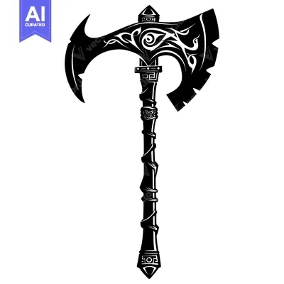 Popular premium asset: Ornate Double-Headed Axe with Intricate Tribal Designs