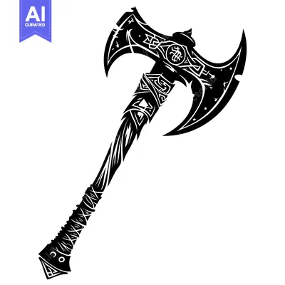 Popular premium asset: Ornate Double-Headed Axe with Celtic Knotwork Design