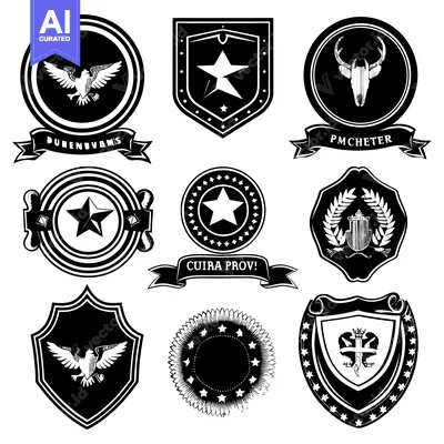 Popular premium asset: Black and White Vintage Heraldic Shield and Emblem Designs
