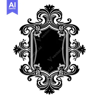 Popular premium asset: Black and White Ornate Frame with Floral Details