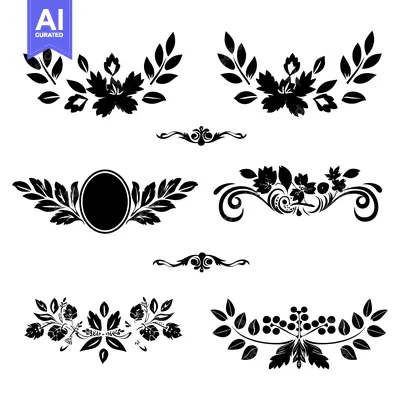 Popular premium asset: Black and White Floral Design Elements with Leaves and Berries