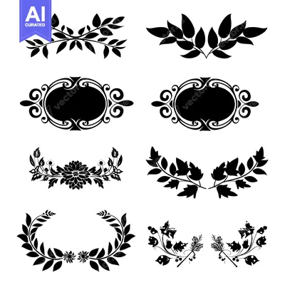 Popular premium asset: A Set of Black and White Floral and Foliage Design Elements