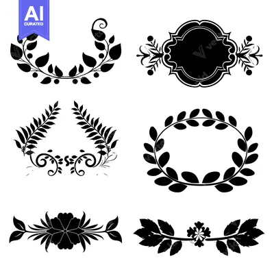 Aset premium populer: Black and White Floral Design Elements
