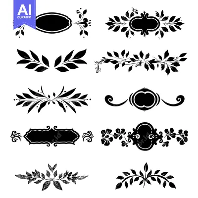 Popular premium asset: Set of Black and White Floral Design Elements