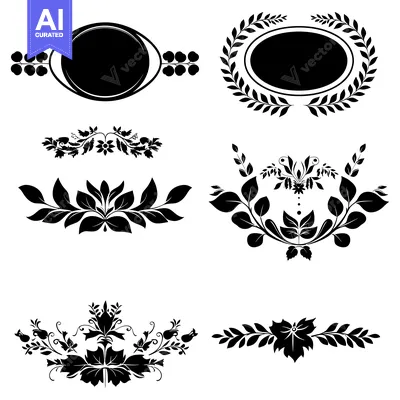 Popular premium asset: Set of Black and White Floral Design Elements