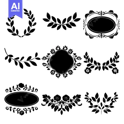 Aset premium populer: Black and White Floral and Leaf Design Elements