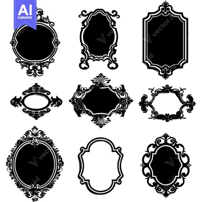 Aset premium populer: Nine Ornate Frames with Intricate Detail