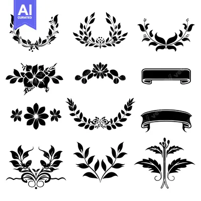 Aset premium populer: Collection of Floral and Leaf Designs for Decoration