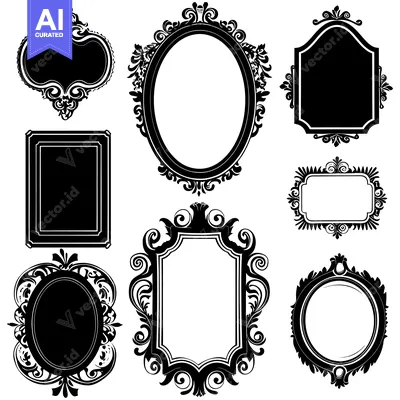 Popular premium asset: Collection of Ornate Black and White Frames