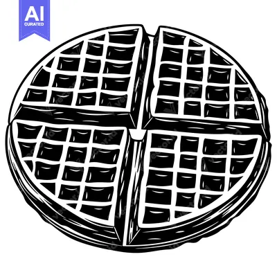 Popular premium asset: Black and White Illustration of a Waffle
