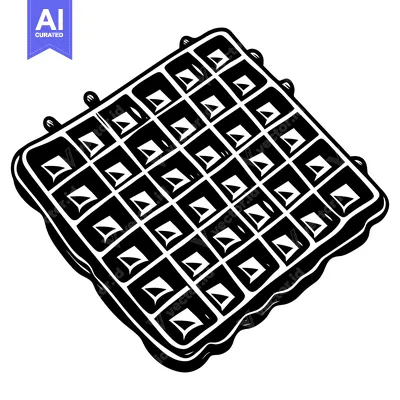 Aset premium populer: Black and White Illustration of a Square Waffle