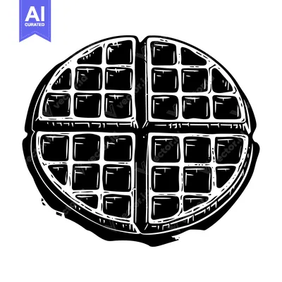 Aset premium populer: Black and White Illustration of a Waffle