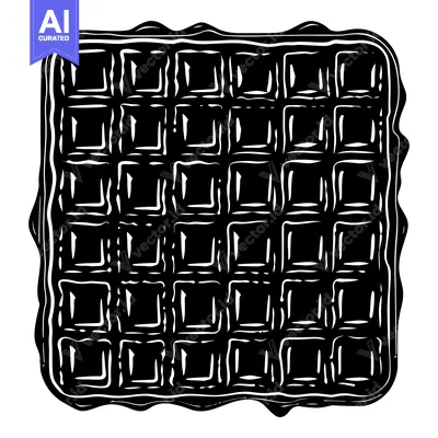 Aset premium populer: Black and White Illustration of a Waffle