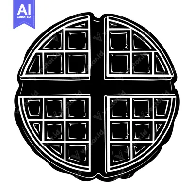 Popular premium asset: A Black and White Illustration of a Waffle