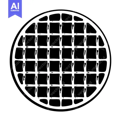 Popular premium asset: A Black and White Illustration of a Waffle