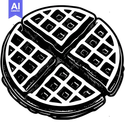 Popular premium asset: Black and White Illustration of a Waffle