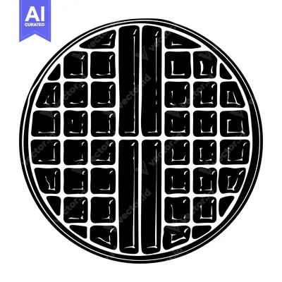 Popular premium asset: Black and White Illustration of a Waffle