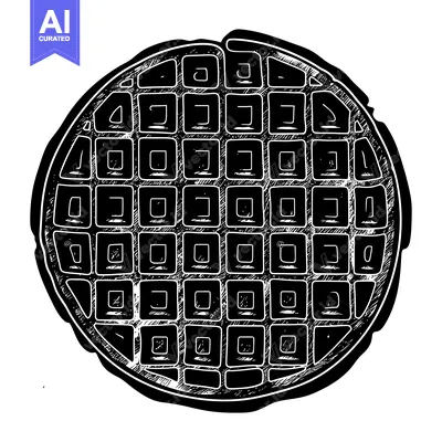Premium design asset: Hand-Drawn Illustration of a Waffle