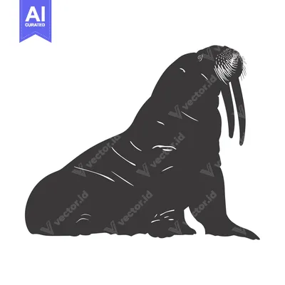 Popular premium asset: Silhouette of a Walrus with Large Tusks