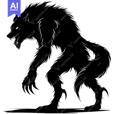 A Silhouetted Werewolf Standing in a Predatory Pose