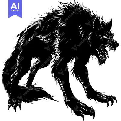 Popular premium asset: A Silhouetted Wolf with Sharp Claws and a Ferocious Snarl