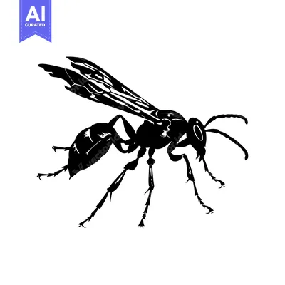 Aset premium populer: Black and White Silhouette of a Wasp