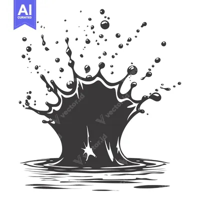Aset premium populer: Black Liquid Splash with Ripples and Bubbles