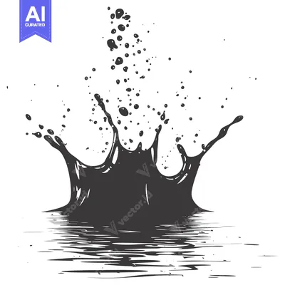 Popular premium asset: Black Liquid Splash with Reflection on Water Surface