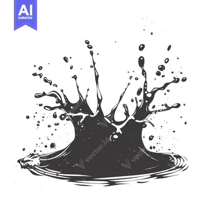 Popular premium asset: Black Ink Splash with Ripples and Droplets