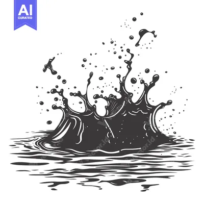 Premium design asset: Black and White Ink Splash in Water