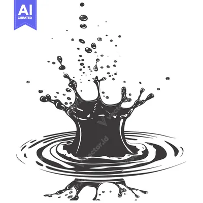 Popular premium asset: Black Liquid Splash With Circular Ripples